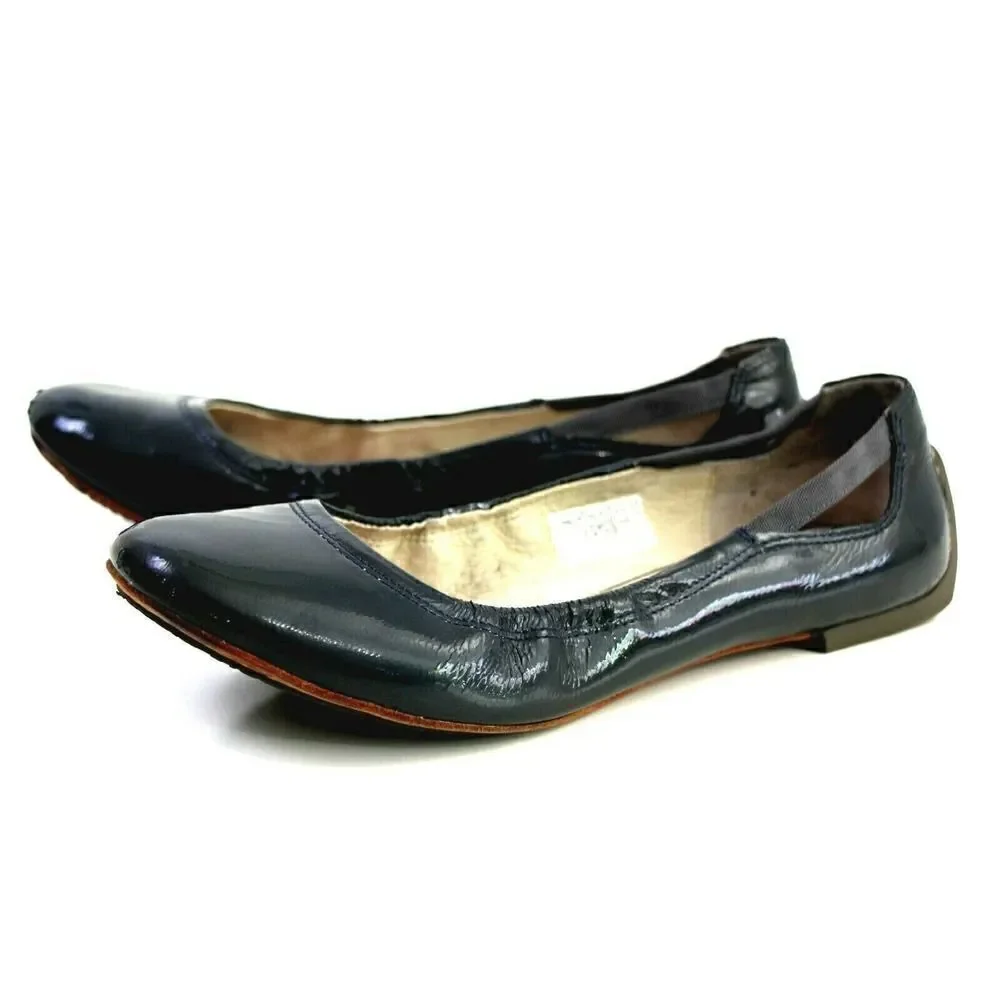 Tsubo DARK GRAY PATENT LEATHER FLAT BALLET SLIP ON SHOES Sz 7 US/38